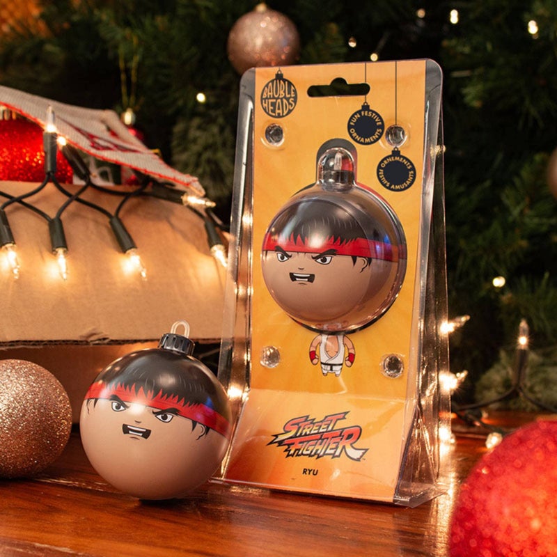 Numskull Bauble Heads Official Street Fighter Ryu Christmas Tree Decoration Ornament - Beige Tin Metal Christmas Bauble Ball Hanging D  cor - Image 3